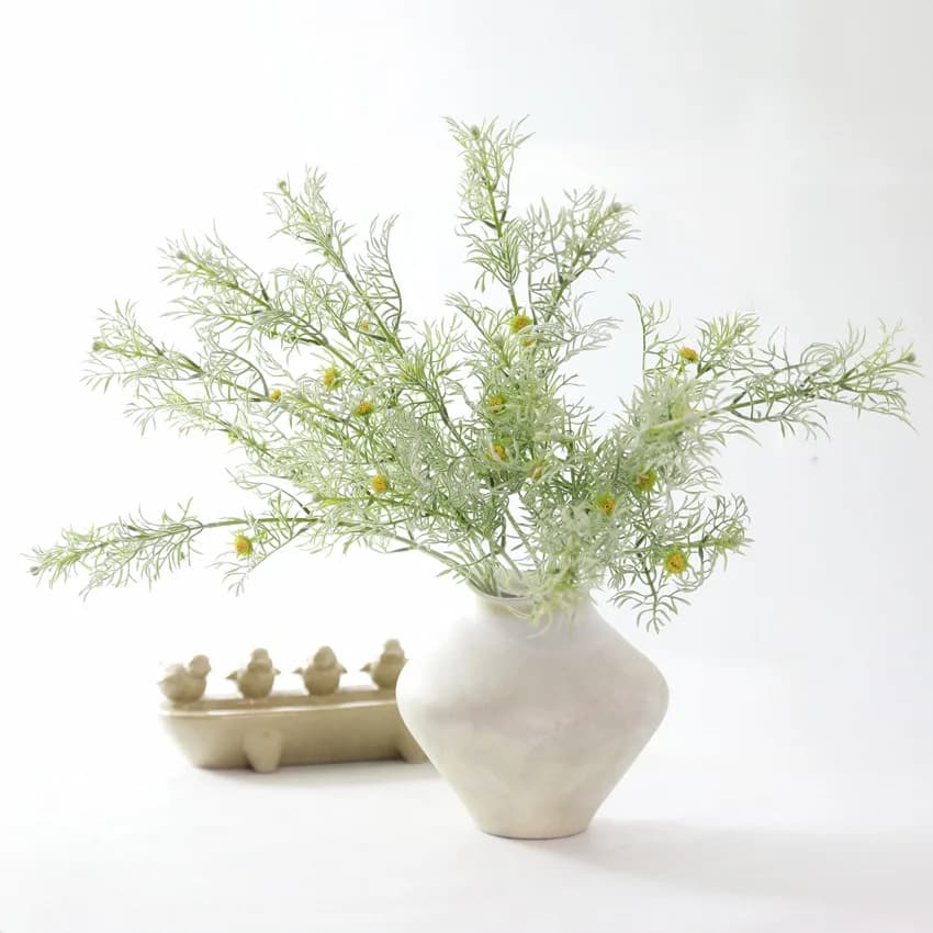 Artificial Plastic Cosmos Leaves Green Plant Branch Home Decor Garden Decoration Gift F1415
