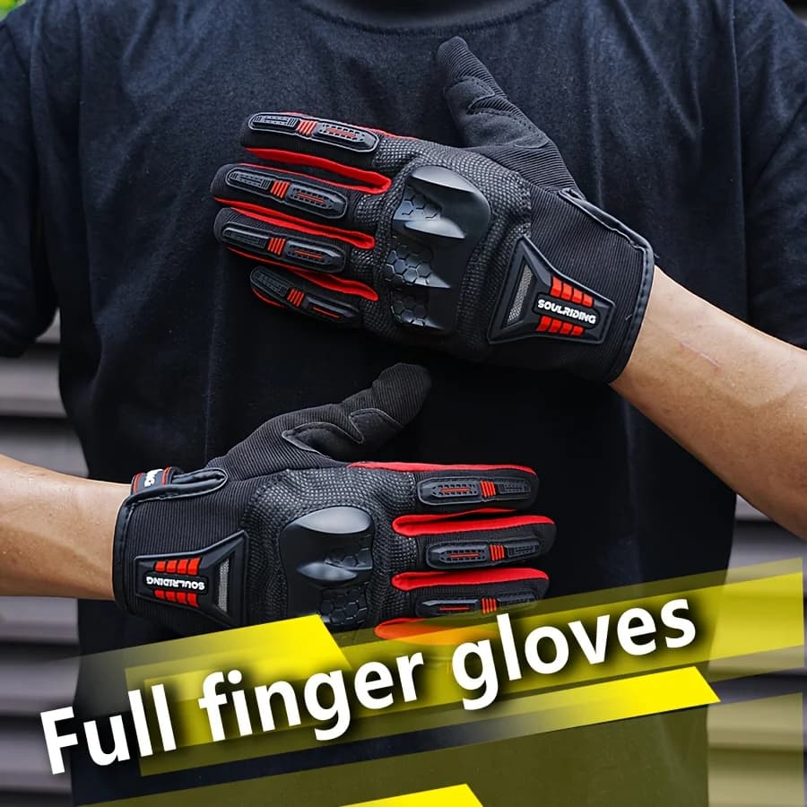 Guanti universali da moto con touchscreen, guanti da moto fuoristrada, guanti a dita intere antiscivolo e resistenti all'usura