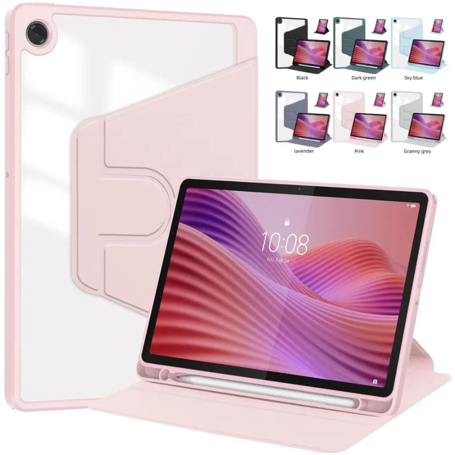 Tab K10 2nd K10C Custodia per Lenovo Tab 10.1 2025 TB311FU TB311XU Custodia con supporto posteriore girevole a 360 gradi Coque con portapenne