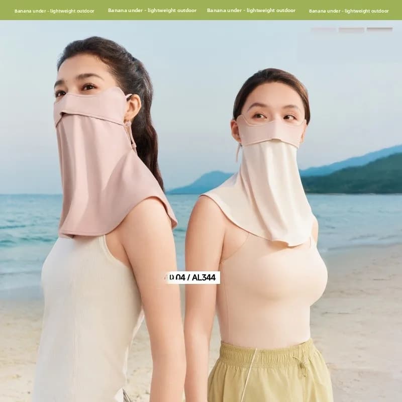 Maschera Protettiva Solare Banana Leaf AL340 25 per Collo e Viso, Protezione UV Integrale per Donne, Maschera Baseki per la Stagione Estiva