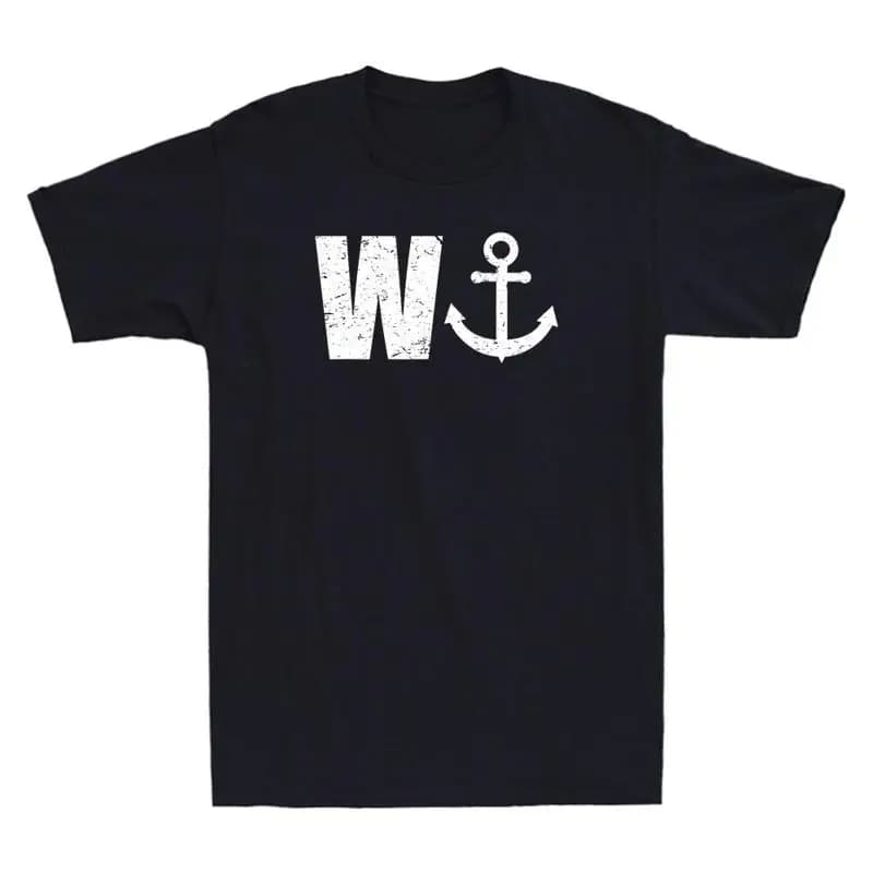Maglietta da uomo vintage con slogan Wanker divertente W ANCHOR