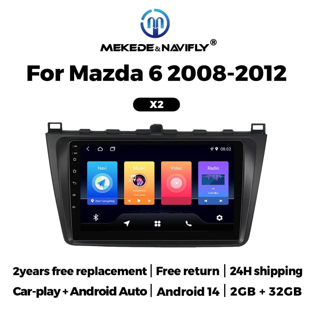 MEKEDE 9 pollici Per Mazda6 2008-2012 Sistema di macchine per auto intelligente Navigazione GPS per auto Lettore multimediale wireless car-play auto DSP