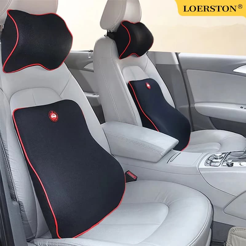 Cuscino per seggiolino auto in memory foam Cuscino per collo per auto Supporto per la schiena lombare protettivo Cuscino per poggiatesta per auto traspirante per i viaggi
