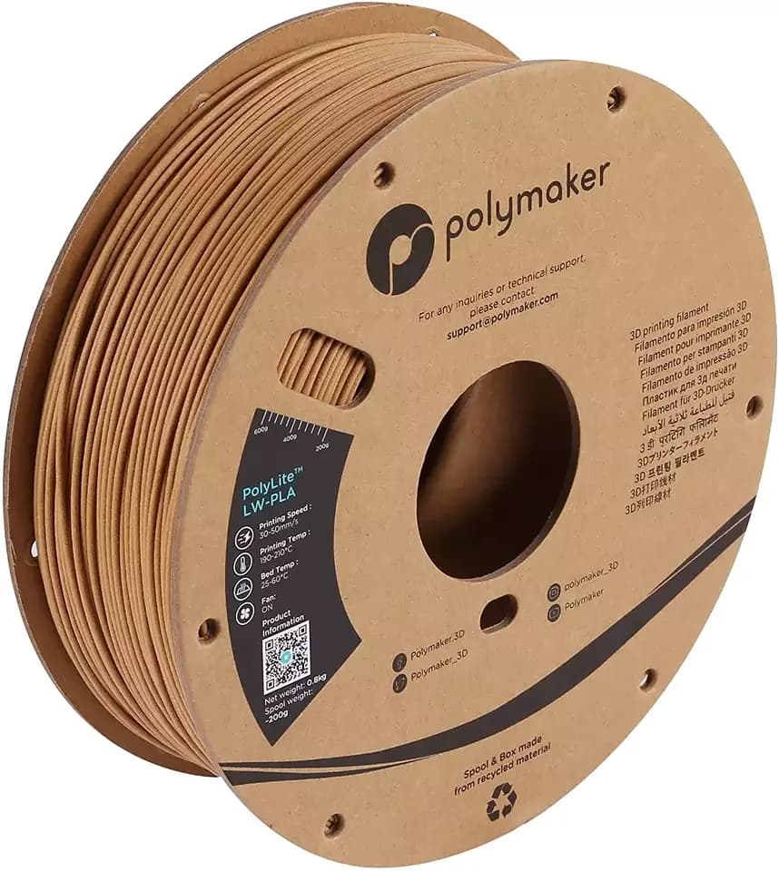 PolyLite LW-PLA Filament 3D Polymaker Filament 3D PLA Carton Bobbin Low density PLA Filament 1,75 mm 0.8 kg/roll