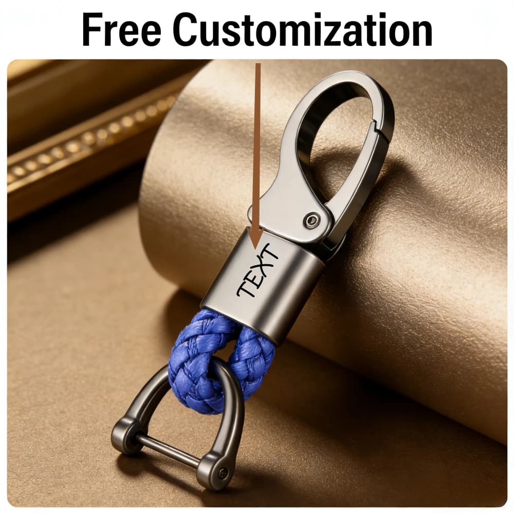 Custom Keyring for Auto and Motorcycle, 360° Swivel, Metal with D Ring, Anti-Smarriage, Motorcycle Portable Accessories, Gift