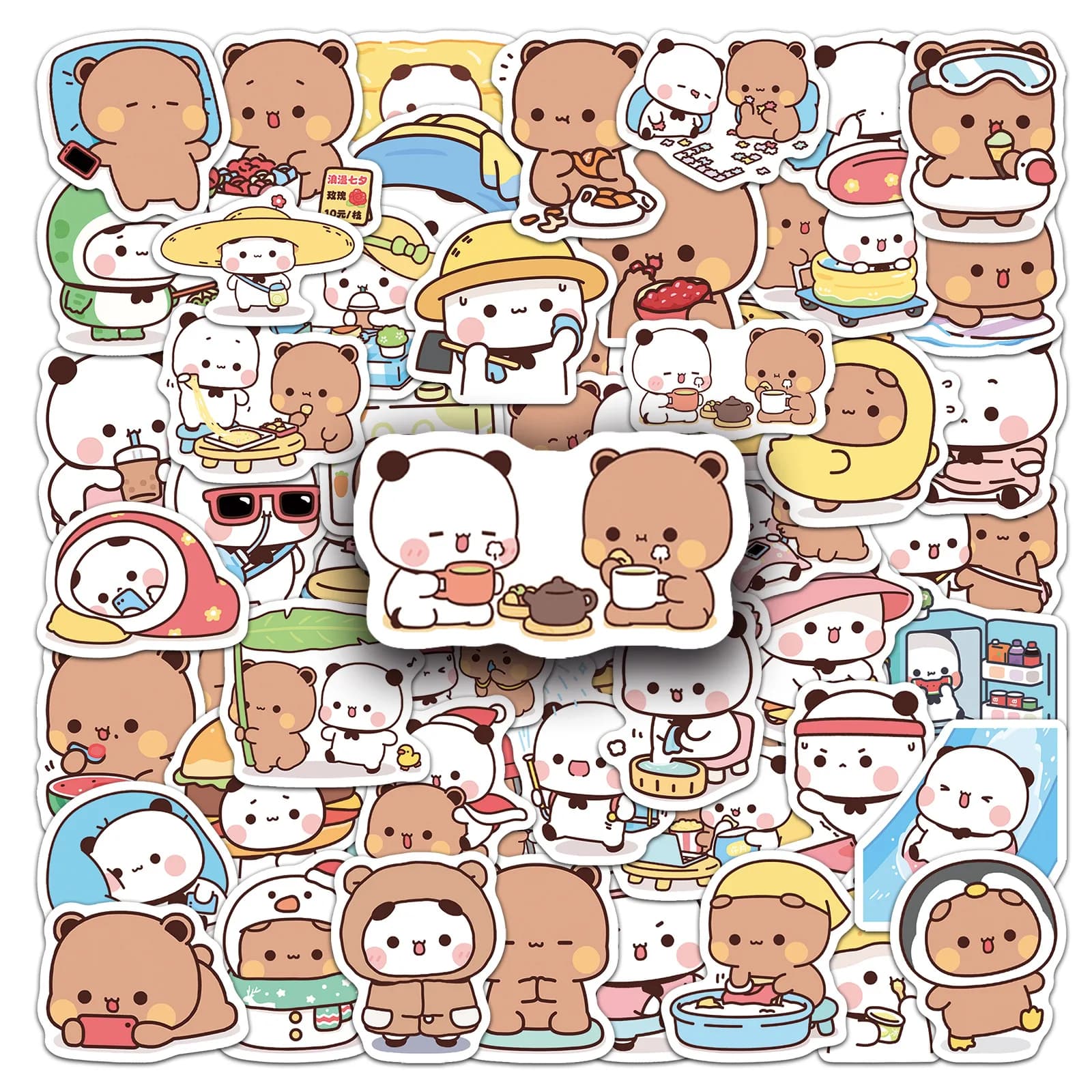 50 pezzi simpatici adesivi Bubu Dudu decalcomanie Bubu per telefono laptop valigia notebook skateboard adesivi impermeabili
