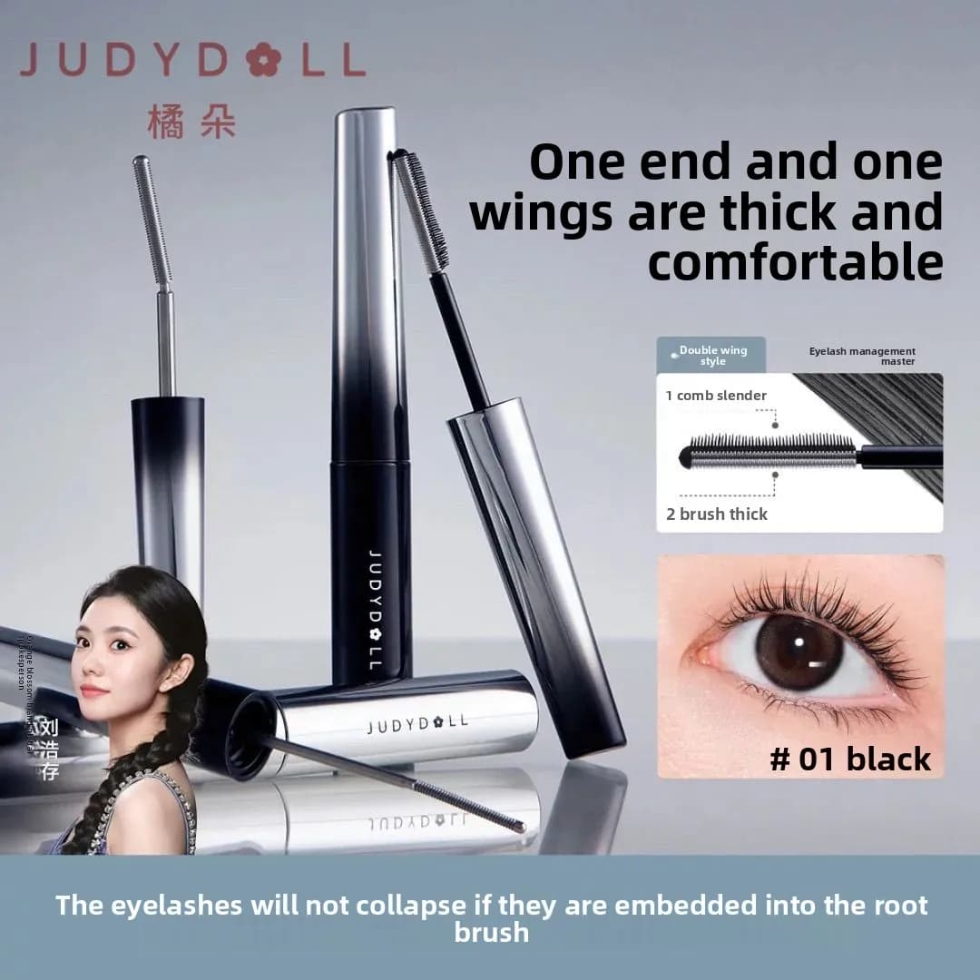 Judydoll Mascara and primer for elongating and curling impermeable eyelashes in metal tube with fine comb brush - Deburring beauty makeup