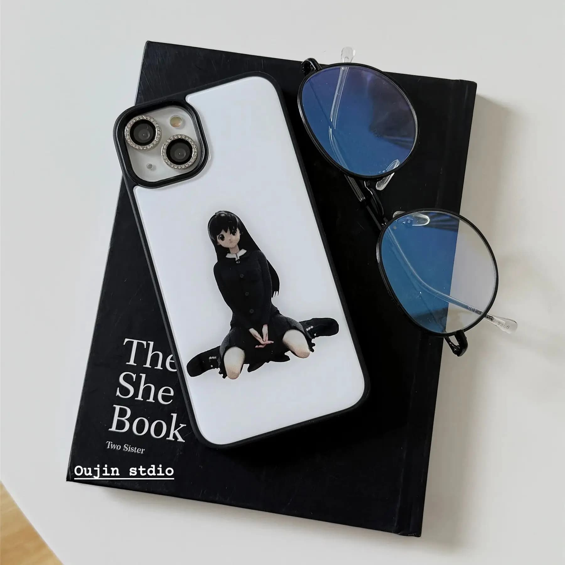 Korean Ins Kawaii Girl Simple Phone Case For iPhone 17AIR 17 16 15 14 13 12 11 Pro Max 14 15 16 Plus Y2K Sweet Cute Cool Cover