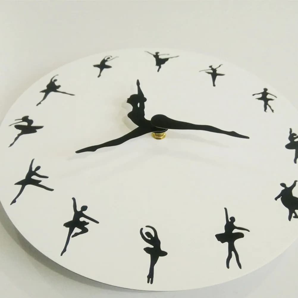 Orologio da Parete Ballerina Affascinante con Movimento Silenzioso, Design Elegante di Danzatrice, Lancette e Gambe Graziose come Lancette dell'Orologio