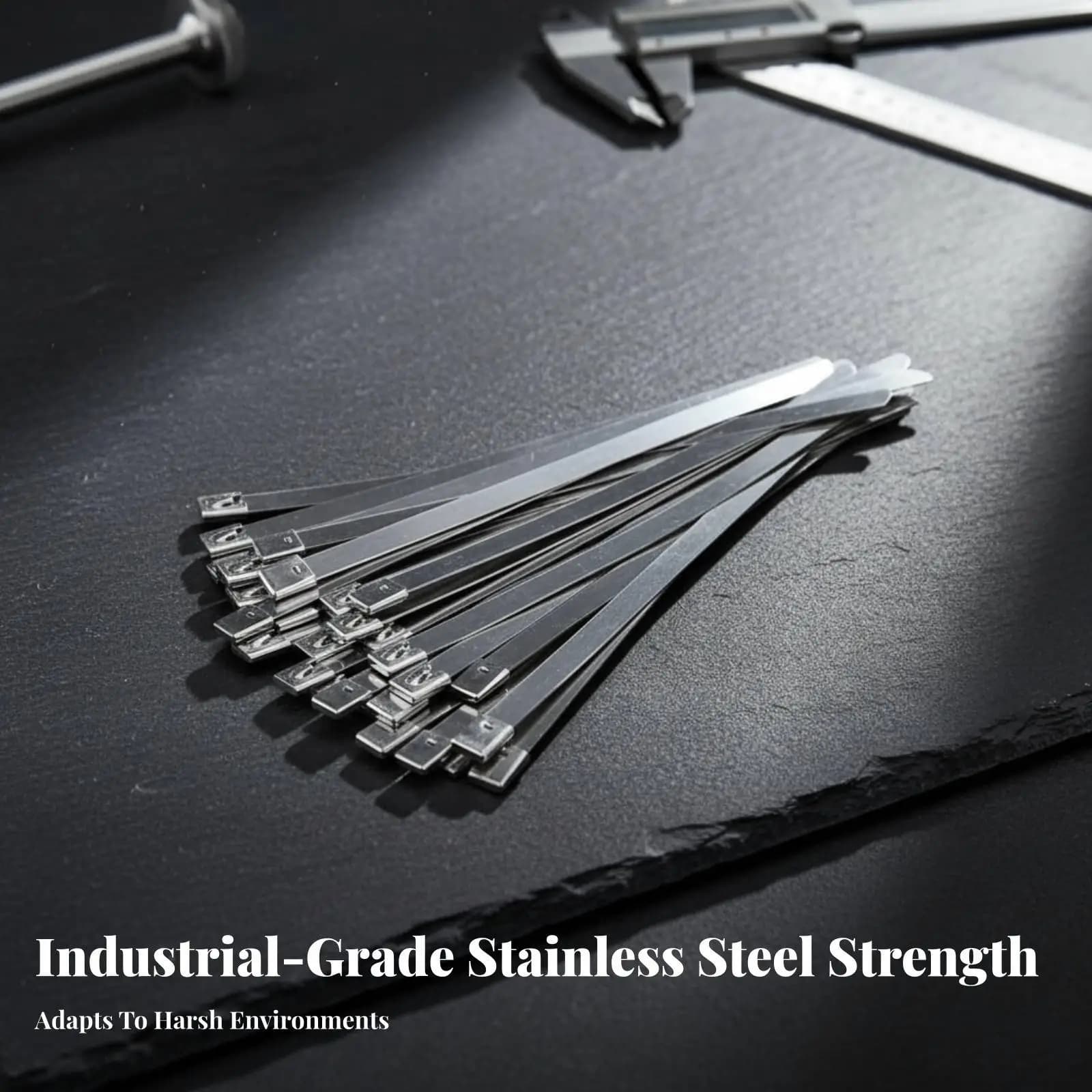 Rust Proof 304 Stainless Steel Cable Ties Kit with Locking Ball for Automotive Hose Bundle Marine Outdoor Use