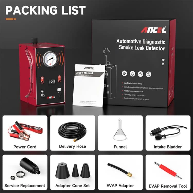 ANCEL S200 Rilevatore di perdite di fumo automobilistico e analizzatore di condotti Tester Strumento diagnostico del sistema EVAP
