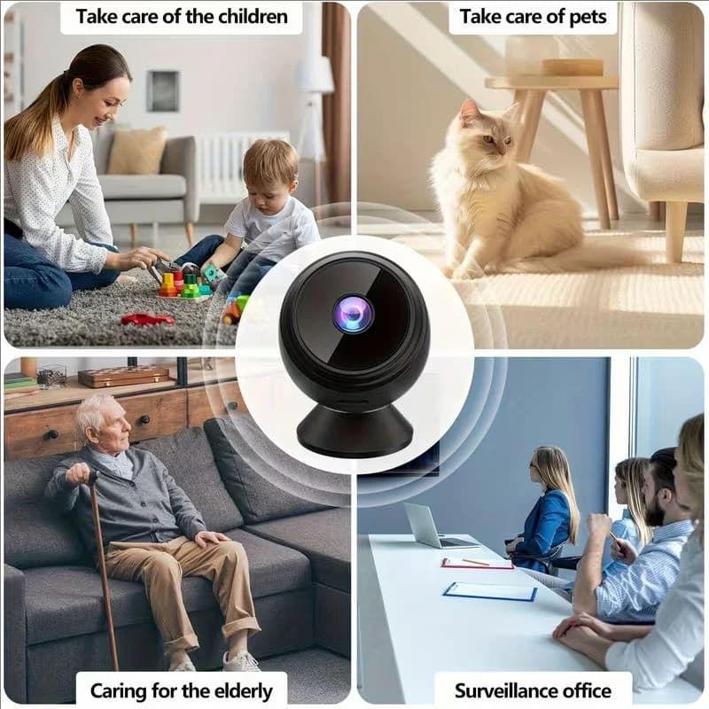 Telecamera di Sicurezza WiFi A9 Mini 1080P - Monitoraggio Remoto Wireless 2.4G con Angolo Ampio e Batteria Ricaricabile