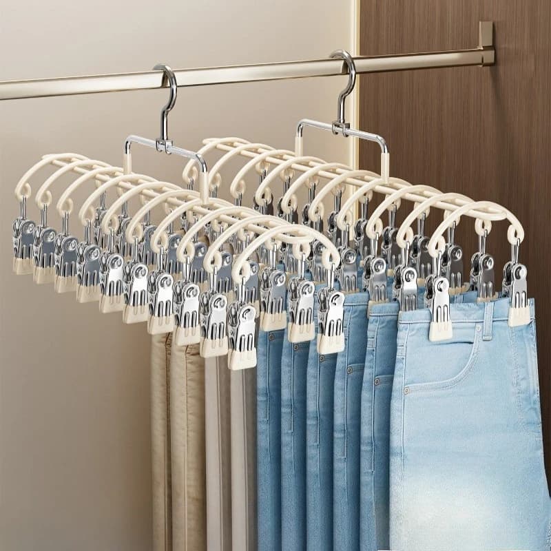 Clothes rack with non-slip clip, stainless steel, to dry pants, underwear, socks, for home organization
