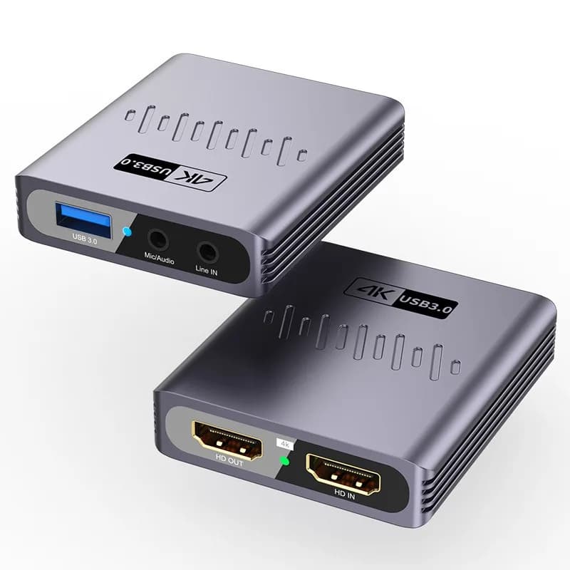 HC-V9 USB3.0 4K HDMI Loop Out Video Capture Card Game Live Streaming Recording Device for Camera Phone