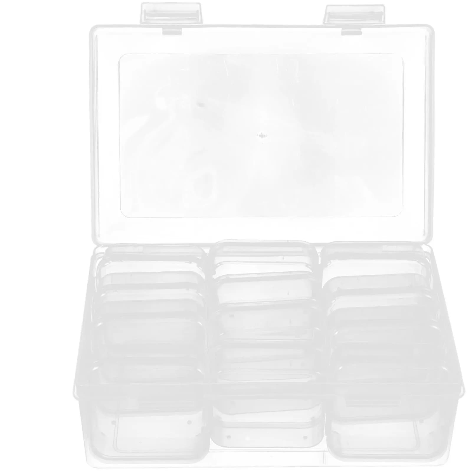 Set di 12 Contenitori in Plastica Trasparente con 12 Scomparti e Coperchio Ermetico per Perline, Cristalli, Nail Art, Creazione di Gioielli e Artigianato