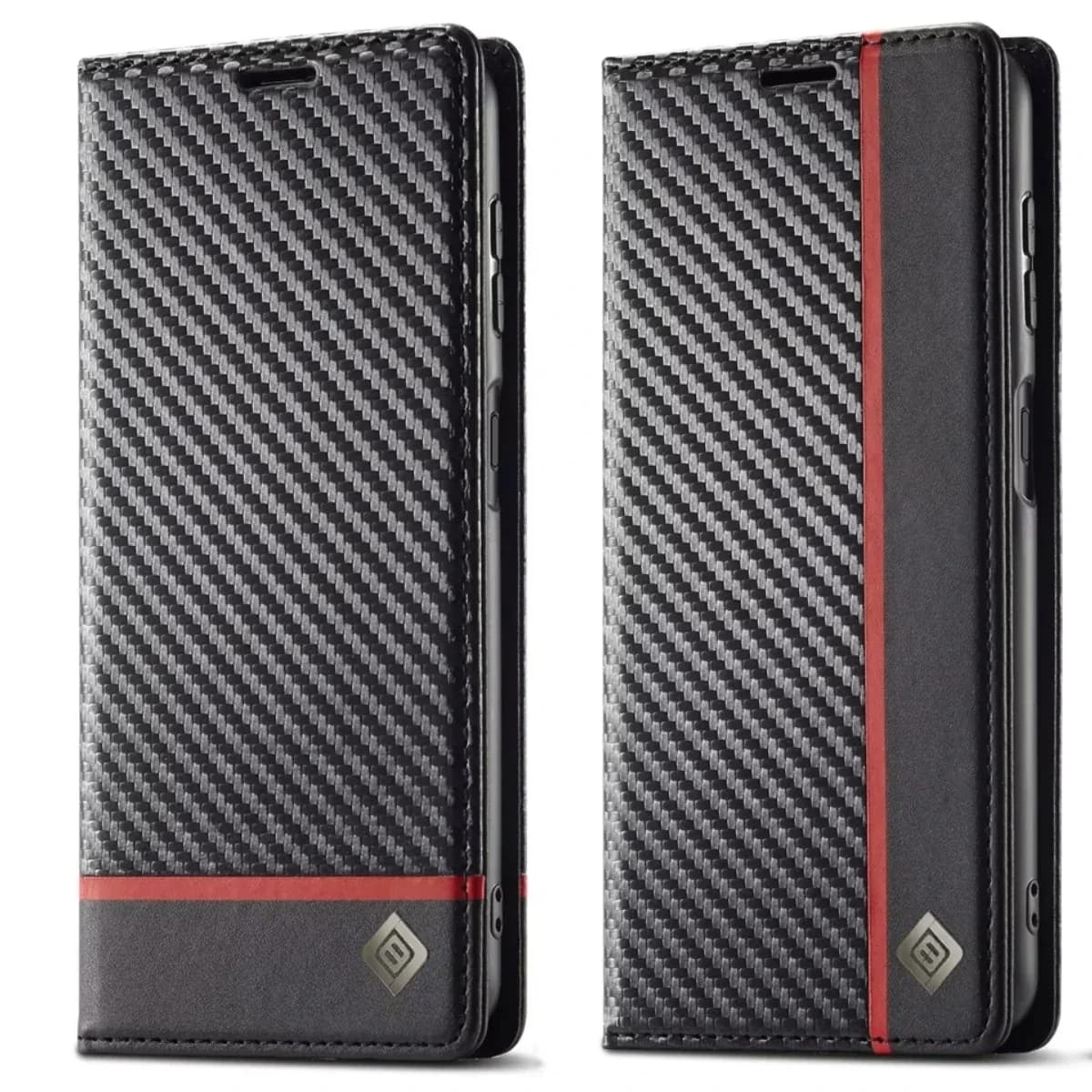 Custodia in pelle PU in fibra di carbonio per iPhone 17 Pro 15 16 Pro 14 13 12 11 Max 16E 8 7 Plus SE Portafoglio con slot per schede Flip Cover per telefono