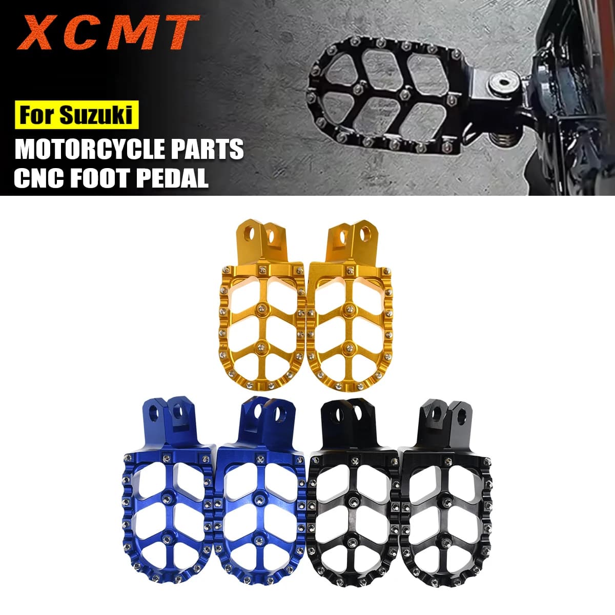 Pedane in Alluminio CNC per Suzuki DRZ400 400E 400S 400SM 2000-2024 RM125 RM250 1986-2006, Parti Forgiate per Moto