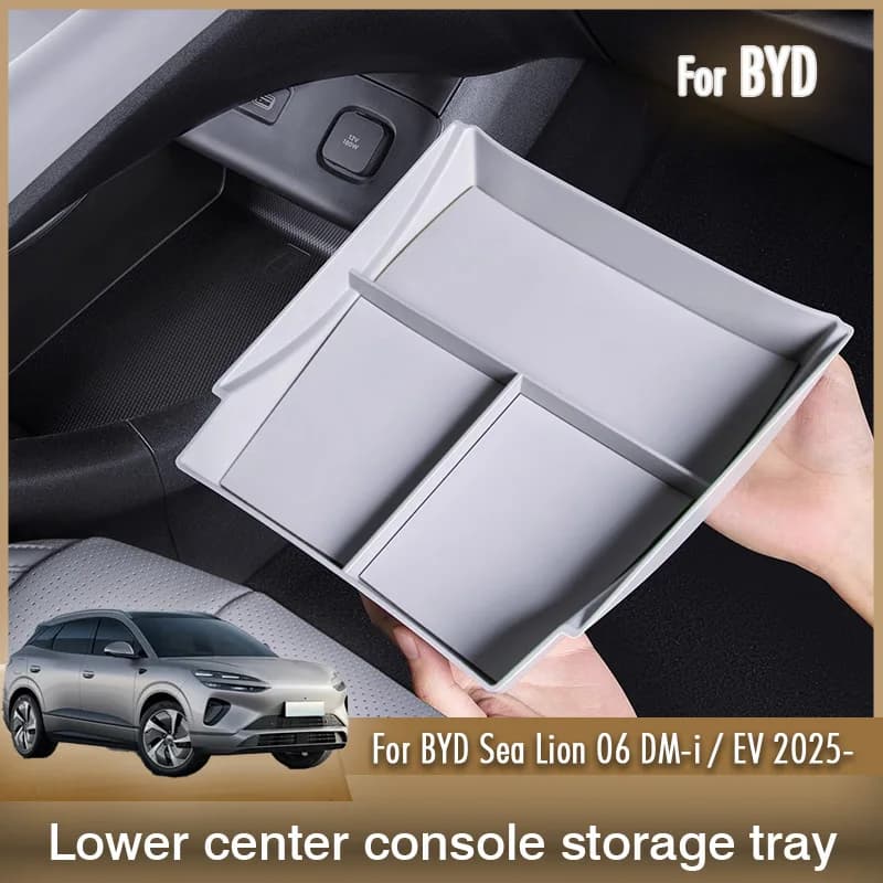 Per BYD Sealion Sea Lion 06 DM-i EV 2025 Auto inferiore console centrale vassoio portaoggetti Box Organizer Modifica interni automobilistici