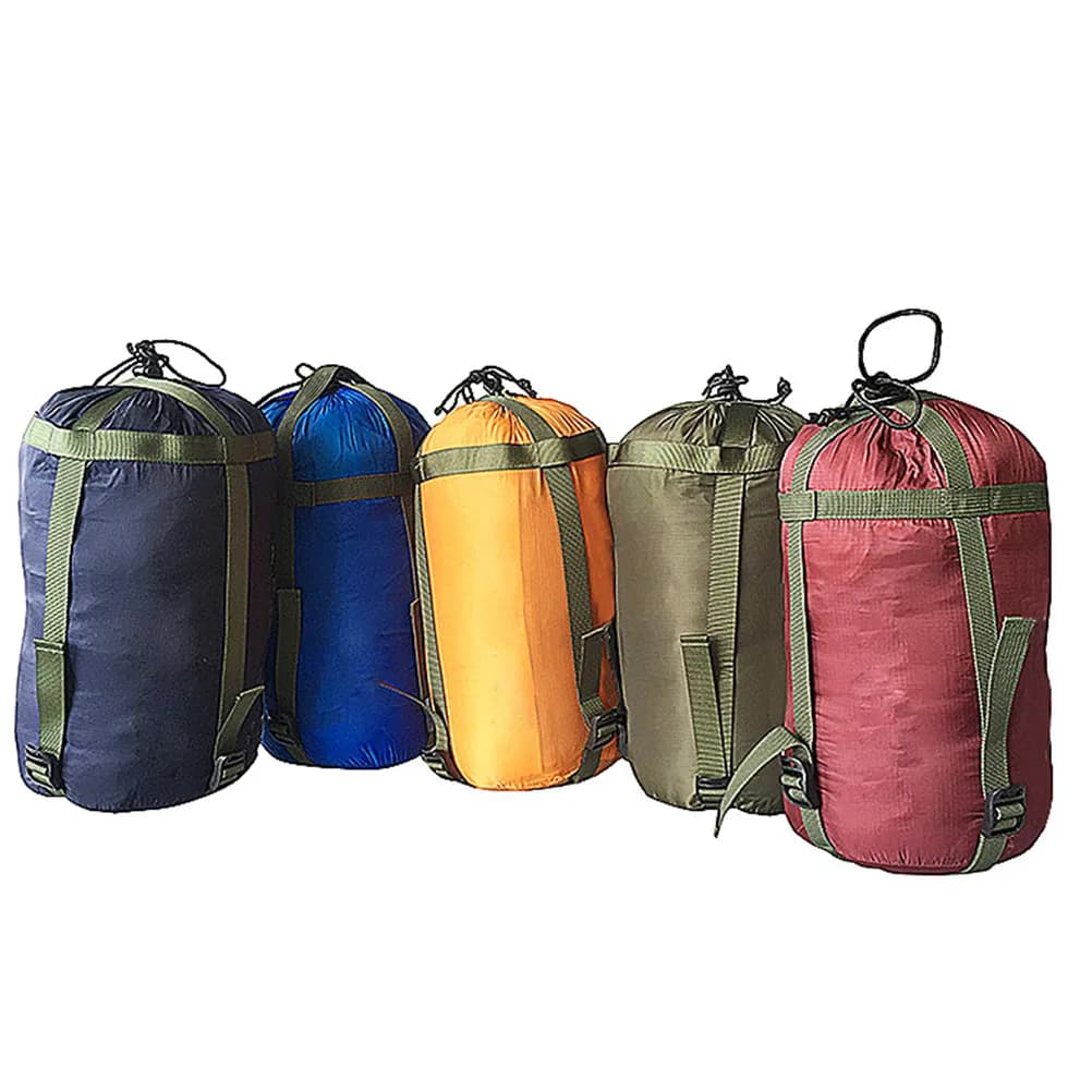 Sacchetto di Compressione per Sacco a Pelo, Portatile, in Nylon, per Stoccaggio di Piumoni, Ideale per Campeggio, Escursionismo, Trekking, Attrezzatura da Sopravvivenza, Confortevole