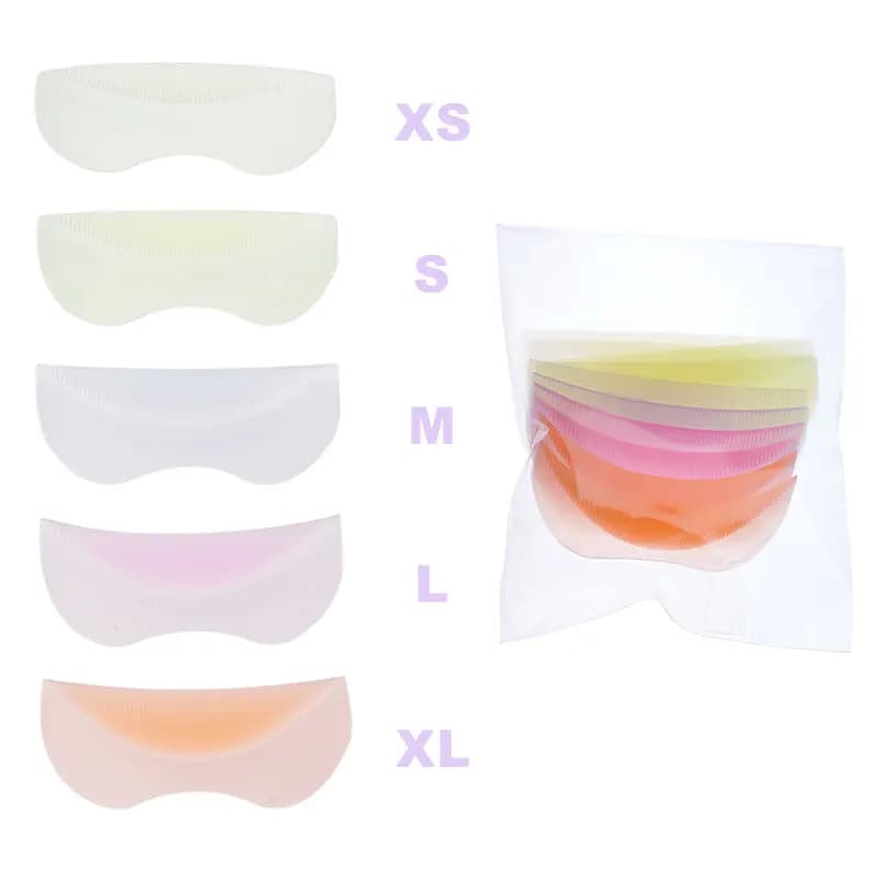 5 pairs of silicone eyelashes permanent rod shield lamination pad lifting 3D folding accessories applicators tools