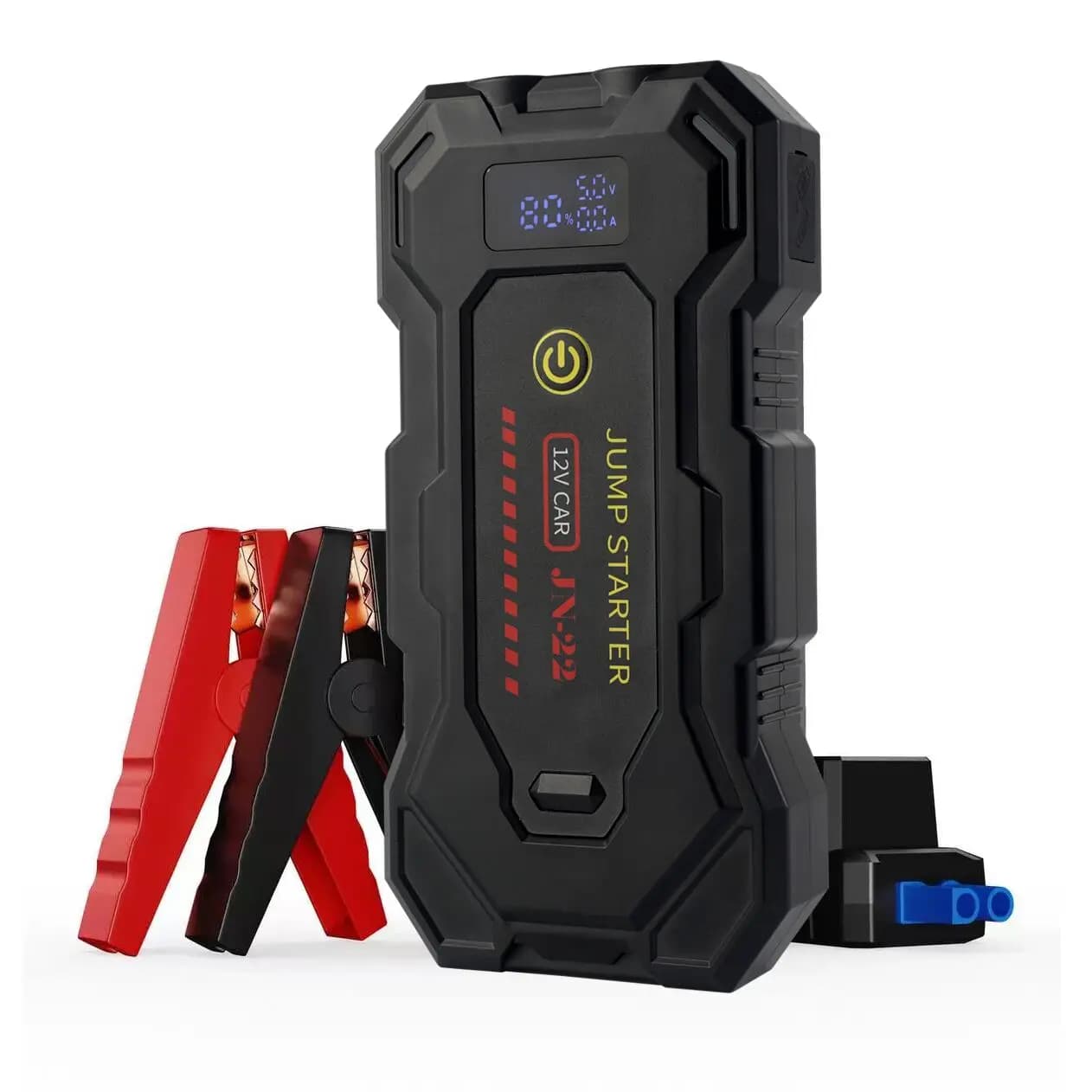 Avviatore d'emergenza portatile 12V/24V 4000A per auto e camion, power bank 24000mAh con compressore d'aria e torcia integrati