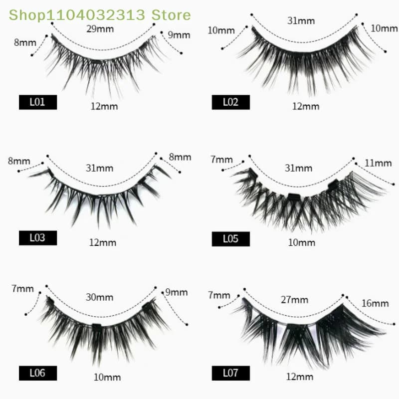 3D natural effect magnetic faux eyelashes kit, easy to apply, for reusable magnetic eyelashes, without glue need, eye makeup