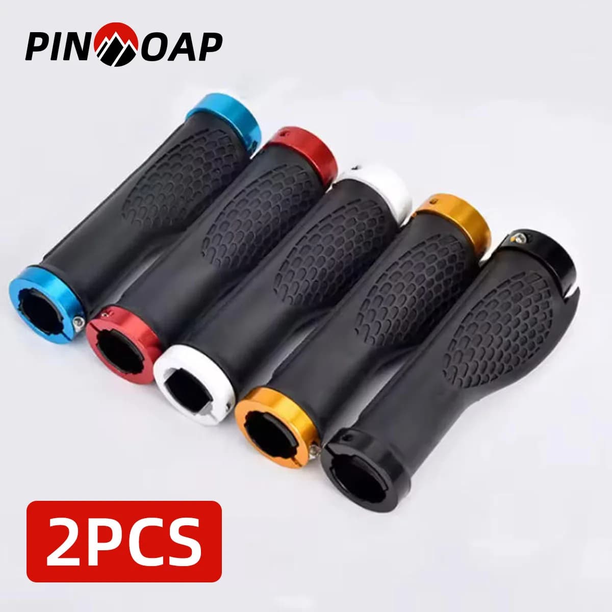 PINMOAP 2PCS Coprimanopole per bicicletta con anello di bloccaggio in alluminio, ispessiti, allargati, confortevoli, ammortizzanti, accessori per la guida