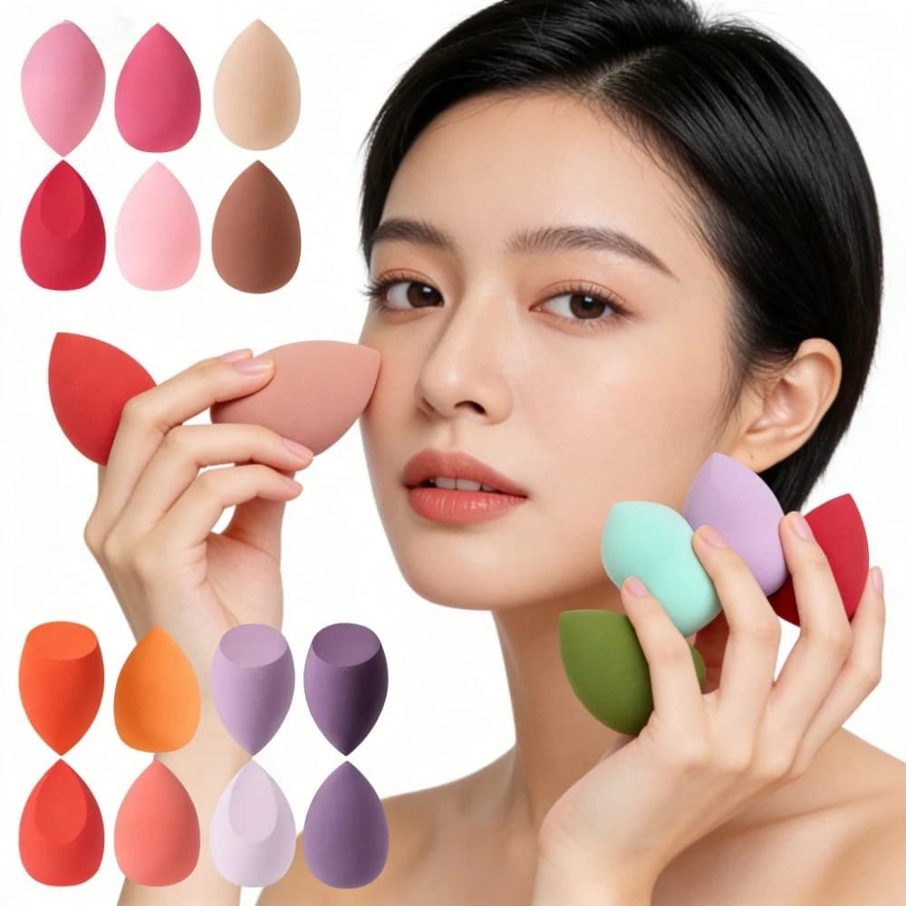 1/5/20 Pezzi Spugna Cosmetica per Trucco a Goccia d'Acqua con Taglio Smussato, Strumenti per Fondotinta e Correttore