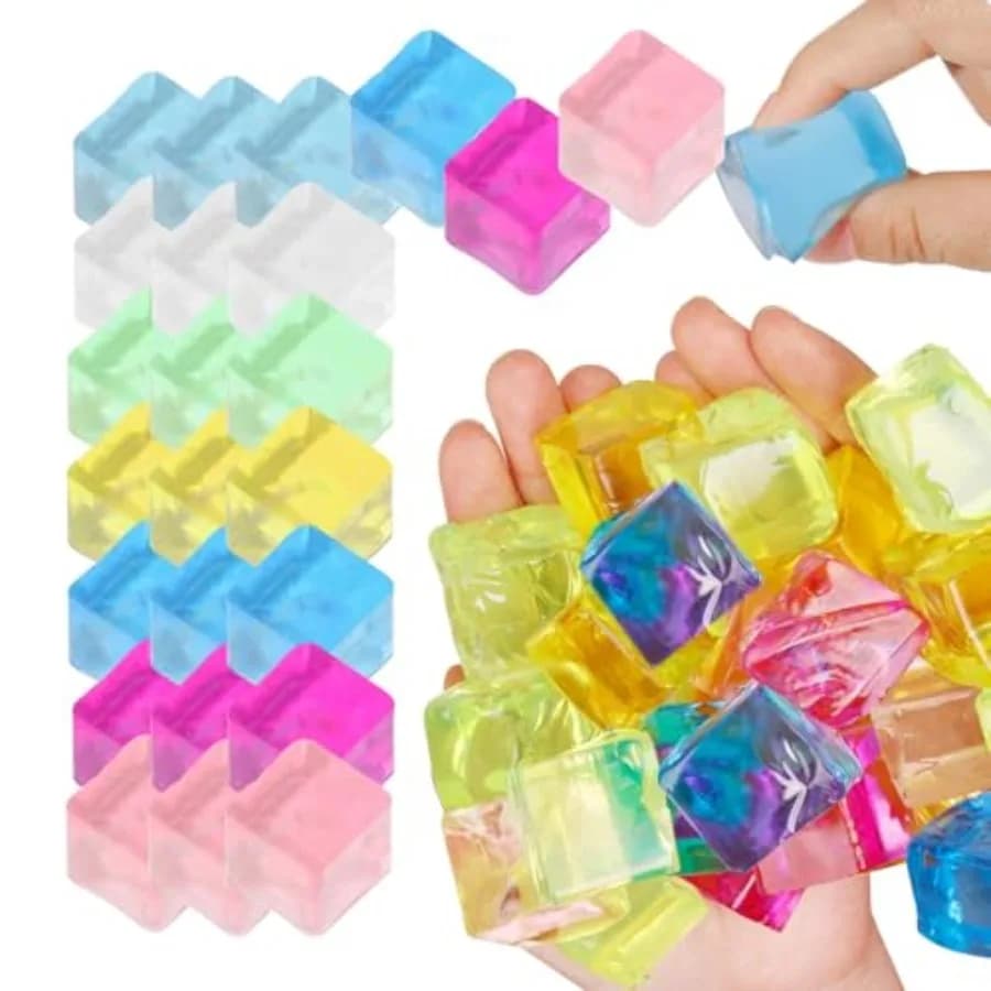 New product tasting price Ice Cube Sensory Toys 24 Pcs Squishy Fidget Stress Cube for Adults Anxiety Stress Relief Hand Therapy