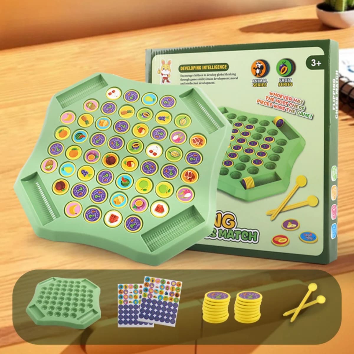 Giocattoli educativi per l'apprendimento Gioco di scacchi con vibrazione di frutta animale per bambini Formazione cognitiva Giochi da tavolo di memoria interattivi genitore-figlio