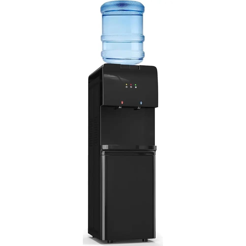 Top Loading Water Cooler Dispenser Hot Cold & Cool Water Dispenser for 3 or 5 Gallon Bottles, Child Safety Lock, Simple Quite De