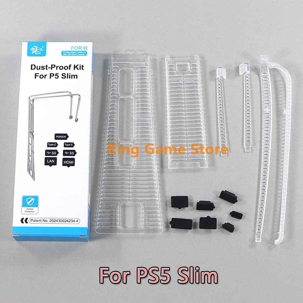 Set di 1 copertura antipolvere e tappi antipolvere per console di gioco PS5 Slim, tappi antipolvere per interfacce USB e HDMI, accessori per PS5 Slim