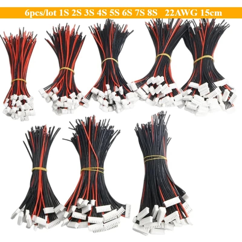 6 pz/lotto 1S 2S 3S 4S 5S 6S 7S 8S 22AWG 200mm Lipo Bilanciamento Della Batteria Cavo del Caricatore Imax B6 Connettore Spina Cavo Aviazione Modello RC