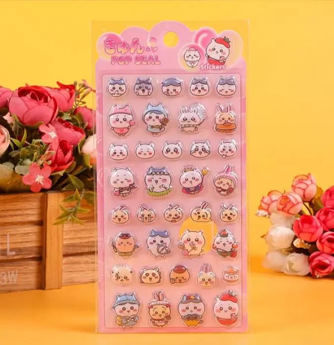 Nuovi Adesivi 3D a Rilievo Kawaii a Tema Cartoni Animati 4/20, Adesivi a Bolle Kawaii per Decorazione Quaderni e Diari