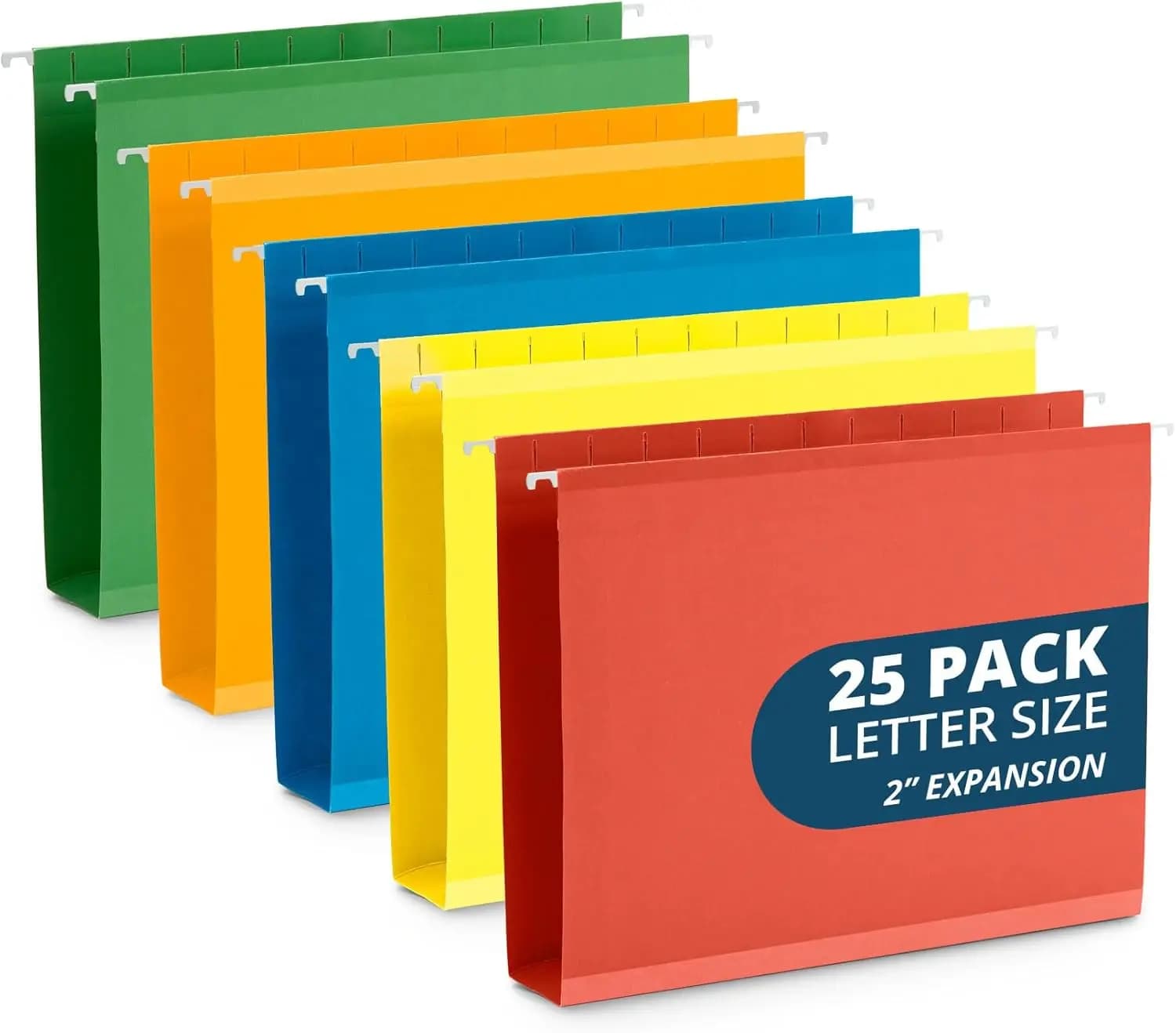 25 Cartelle Espandibili Appendibili Extra Capienti Formato Lettera, Espansibili da 2 Pollici, Larghe, Rinforzate