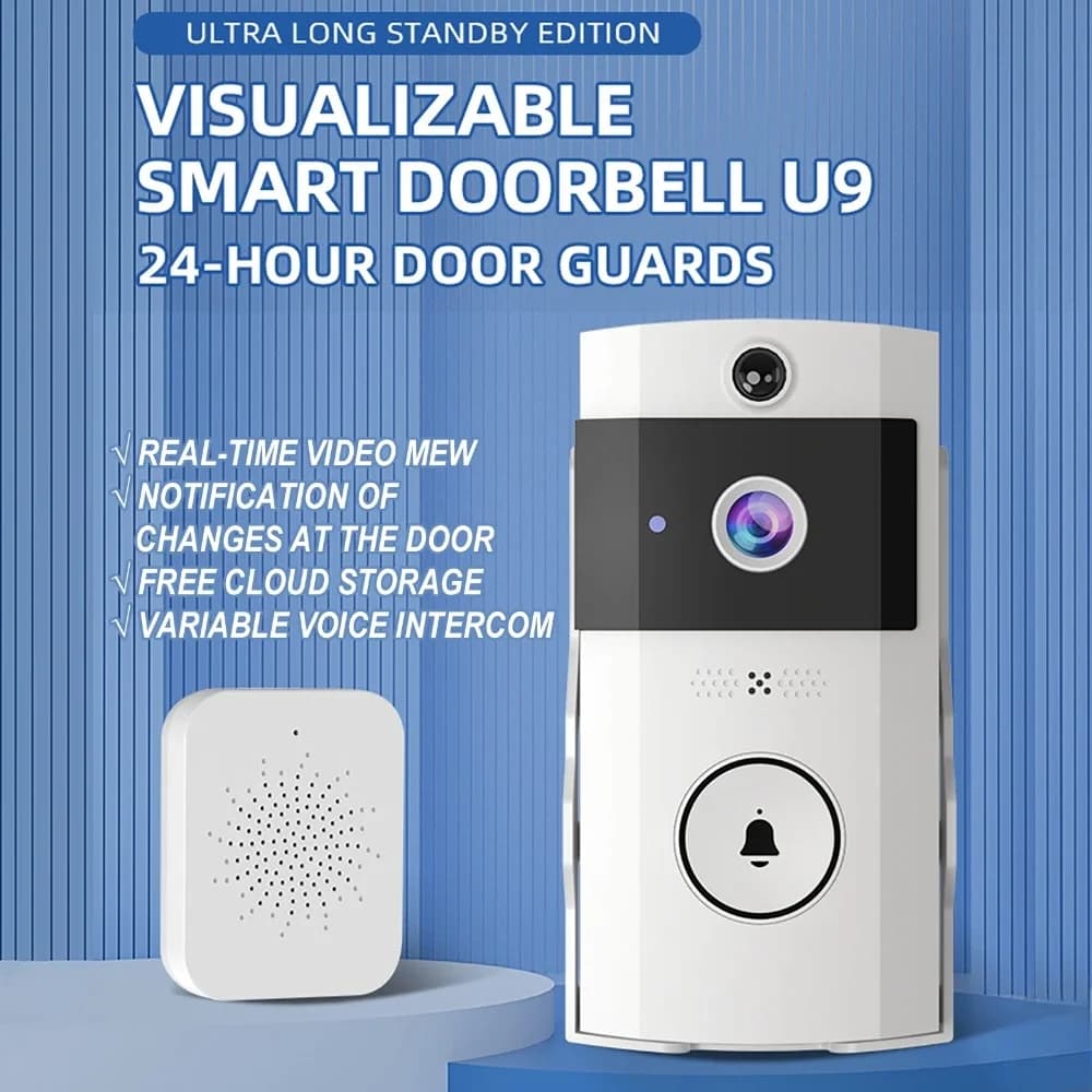 Campanello senza fili Wifi Smart Video Monitor App mobile Telecomando Citofono che cambia voce Campanello Carica solare Copertura antipioggia