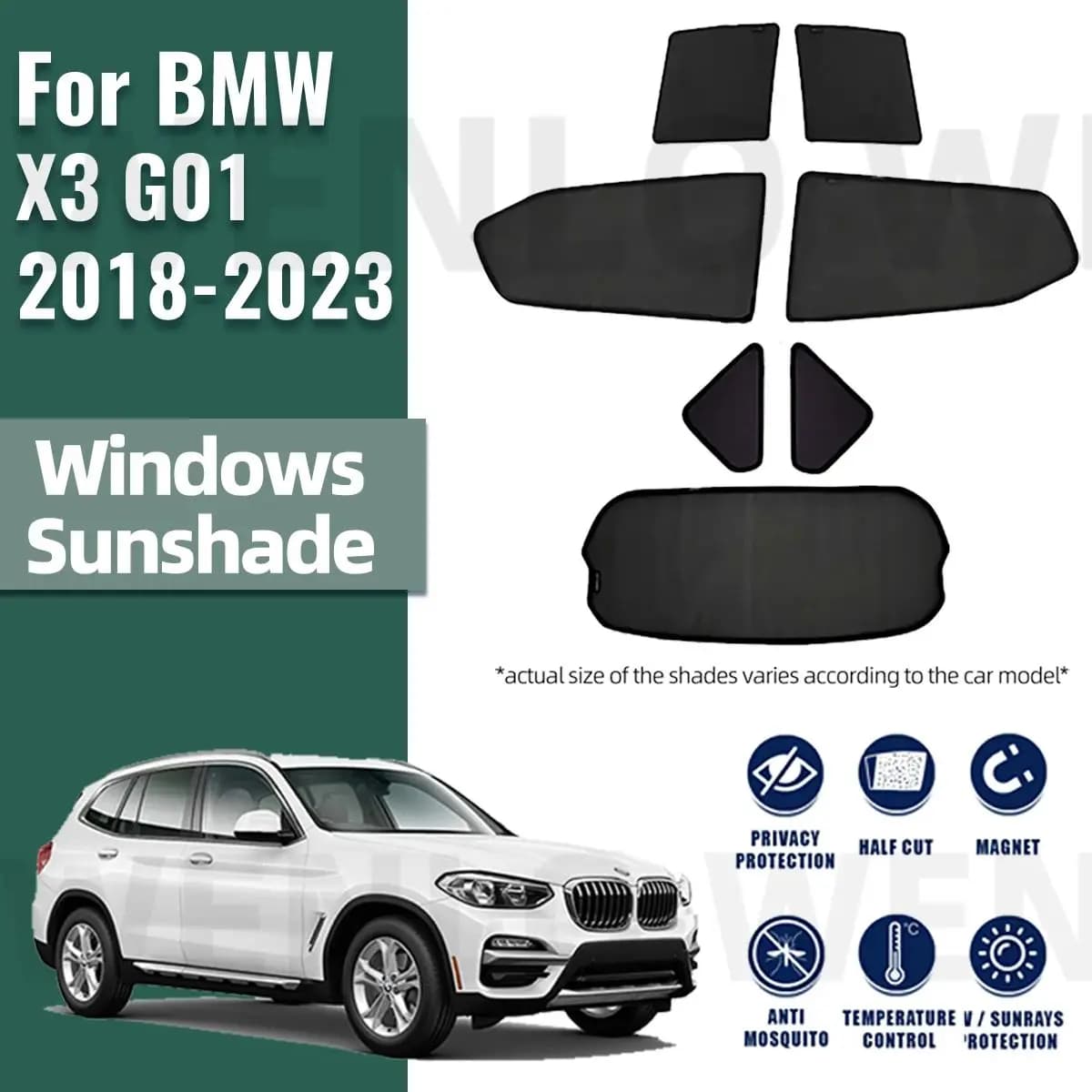 Per BMW X3 G01 2018-2023 2024 Auto Parasole Scudo Parabrezza Anteriore Telaio Tenda Lunotto Laterale Posteriore Tende Da Sole Visiera