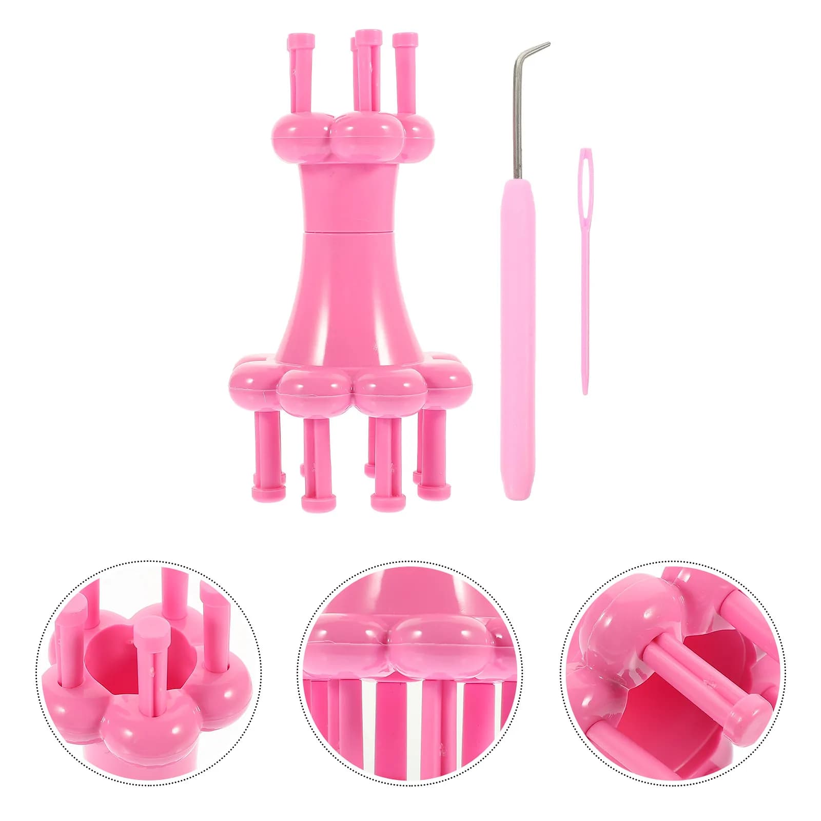 1Set Plastic Knitting Spool Loom Knitter Kit Easy DIY Yarn Weaving Tool Crochet Hook for Home Crafts Knitting Spool Loom