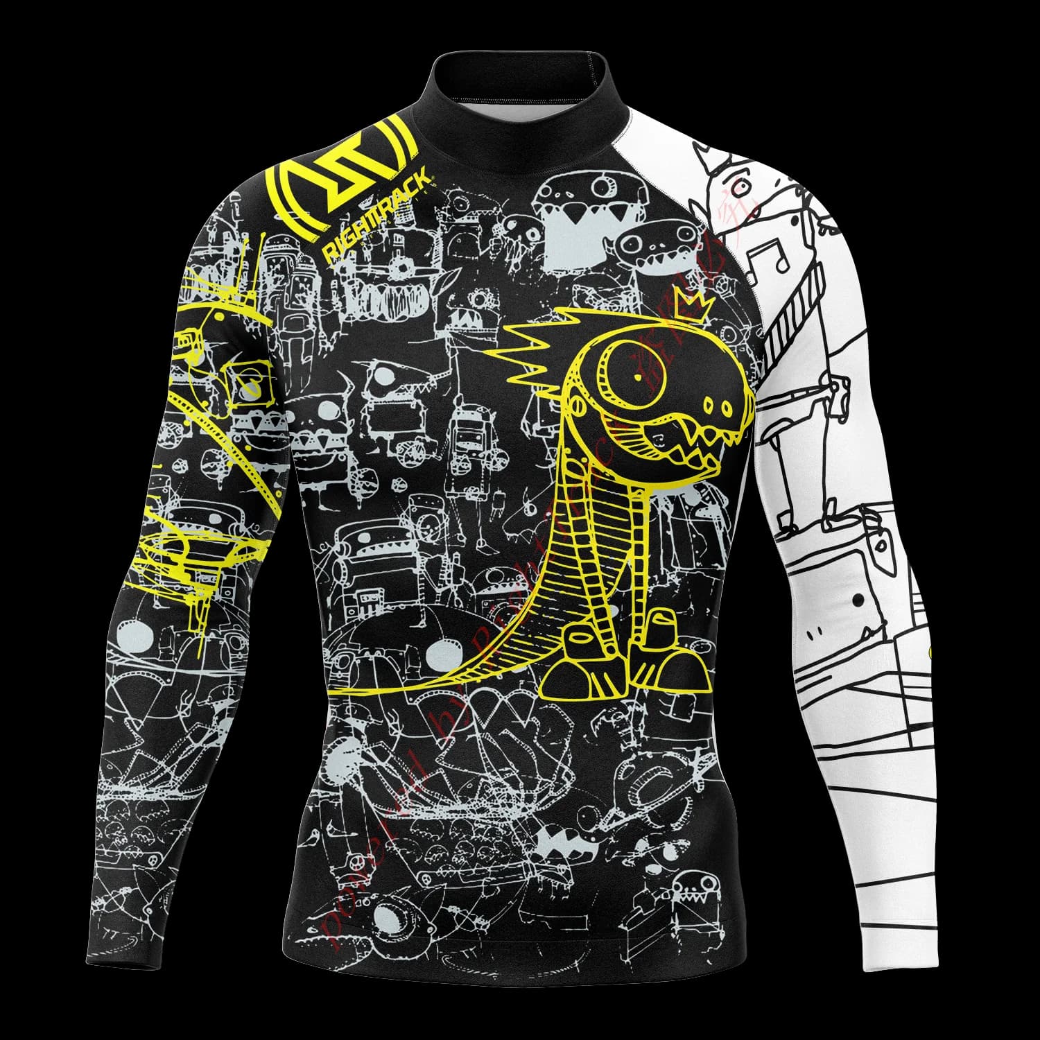 Camicia da surf da uomo calda Diario nautico Lycra Rashguard RIGHTTRACK per abbigliamento sportivo da surf Costumi da bagno UV da spiaggia UPF50 + vestiti