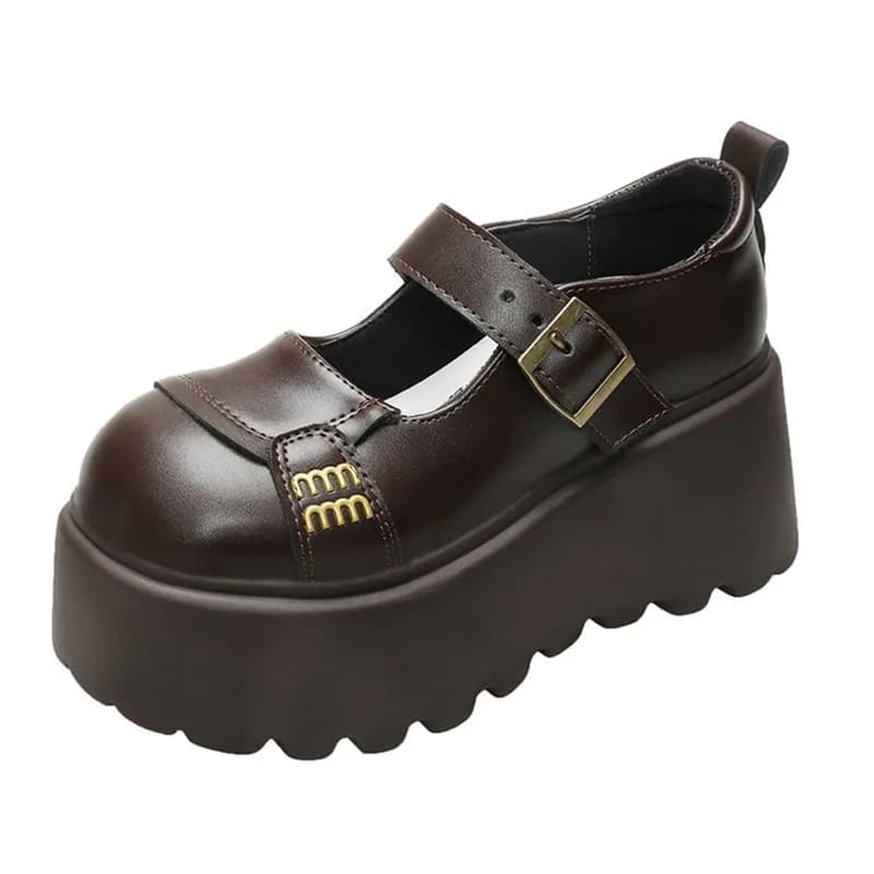 Nuove Sneakers con Plateau da 8cm in Pelle Verniciata Stile Britannico per Donna, Scarpe Casual Autunnali con Tacco Alto