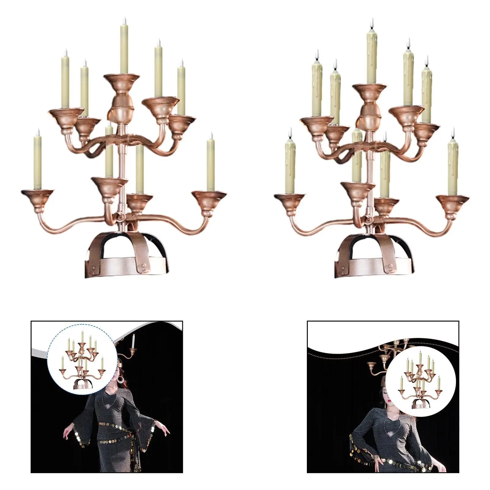 Portacandele per danza del ventre, leggero ed elegante, candelabri, design professionale staccabile per l'uso pratico di danza del ventre