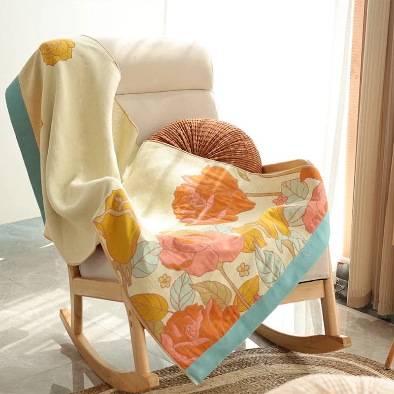 Asciugamani da bagno per la casa 4 strati garza di cotone tessuto Jacquard floreale Twill adulti asciugamano da bagno donna doccia accappatoio avvolto telo mare