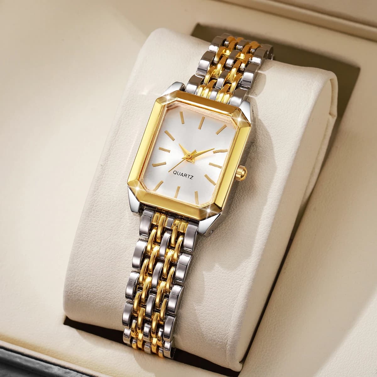 Women's Watch with Fashionable Rectangular Dial, casual Alloy Strap, Reloj Mujer Wrist Watch, Girl's Watch (No Box)