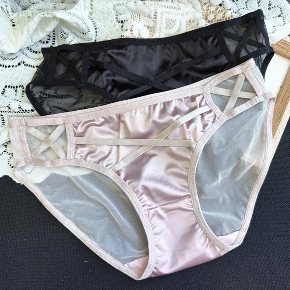 Slip Traspiranti in Rete di Cotone, Mutandine a Vita Bassa Trasparenti, Biancheria Intima Sexy da Donna in Rete Trasparente, Morbida e Senza Cuciture 95
