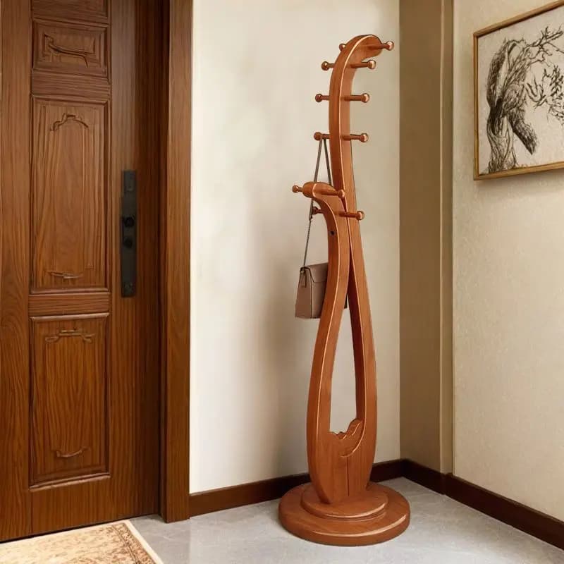 Vertical Nordic Creative Hanger in Modern Solid Wood Floor Bedroom Clothes Hanger Mobile Balcony For Home Interior FYCR
