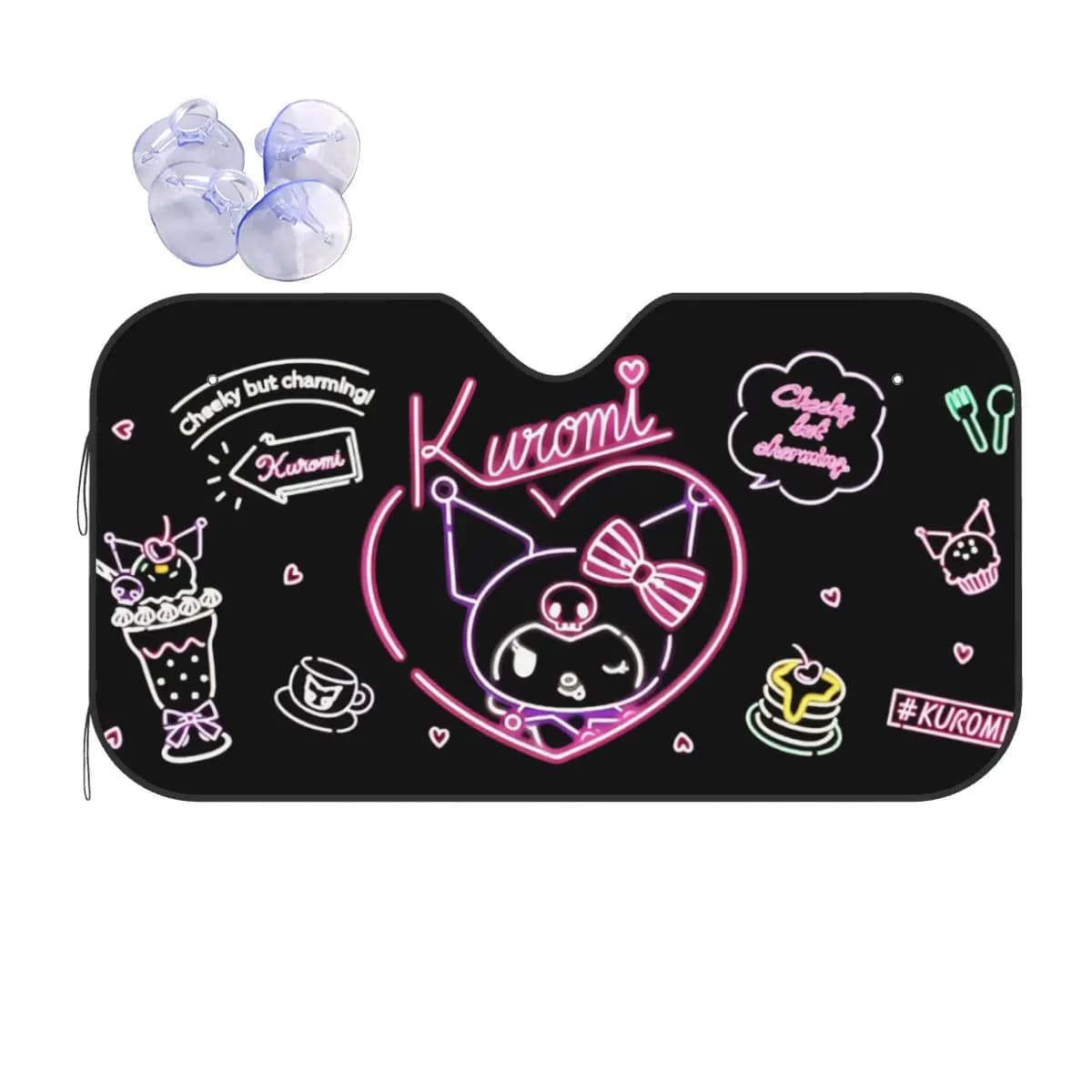 Kuromi Cartoon Parabrezza vintage Parasole 70x130 cm Lamine Parasole Visiera Parasole Proteggi