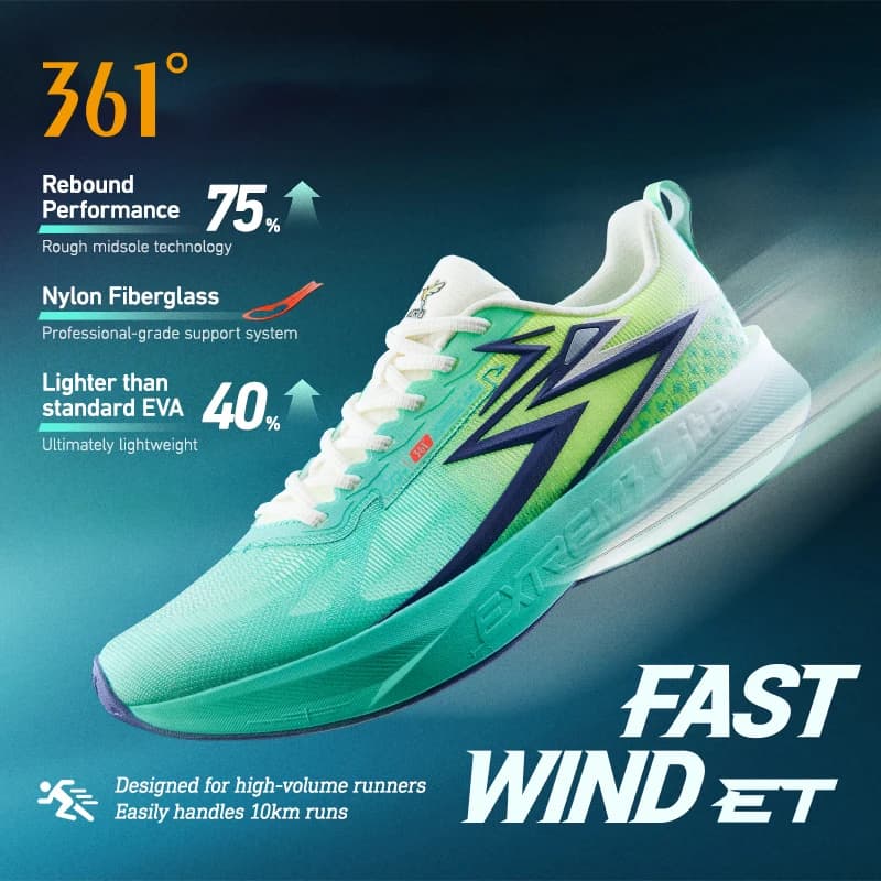 361 gradi Vento veloce ET Scarpe da corsa da uomo Ammortizzazione Rimbalzo Comfort Tecnologia pista Scarpe da ginnastica in rete ammortizzanti 572522266