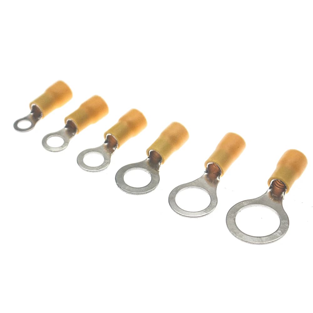 60 Pz/lotto M4-M12 mix RV5.5 M4/m5/m6/m8/m10/m12 12-10AWG Anello A Crimpare Terminale Cavo Elettrico Isolato Connettore del Cavo