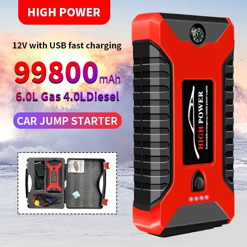 Avviatore di emergenza per auto portatile Power Bank 99800mAh Caricatore di avviamento di emergenza 600A 12V per dispositivo di avviamento rapido per batteria booster per auto