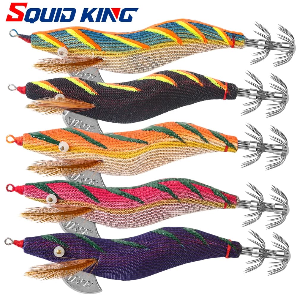 Gamberetti in legno Esca Calamari Jig Paulownia Legno calamari richiamo polpo jig polpo richiamo mare jig gioco richiamo di pesca calamari ganci pesca